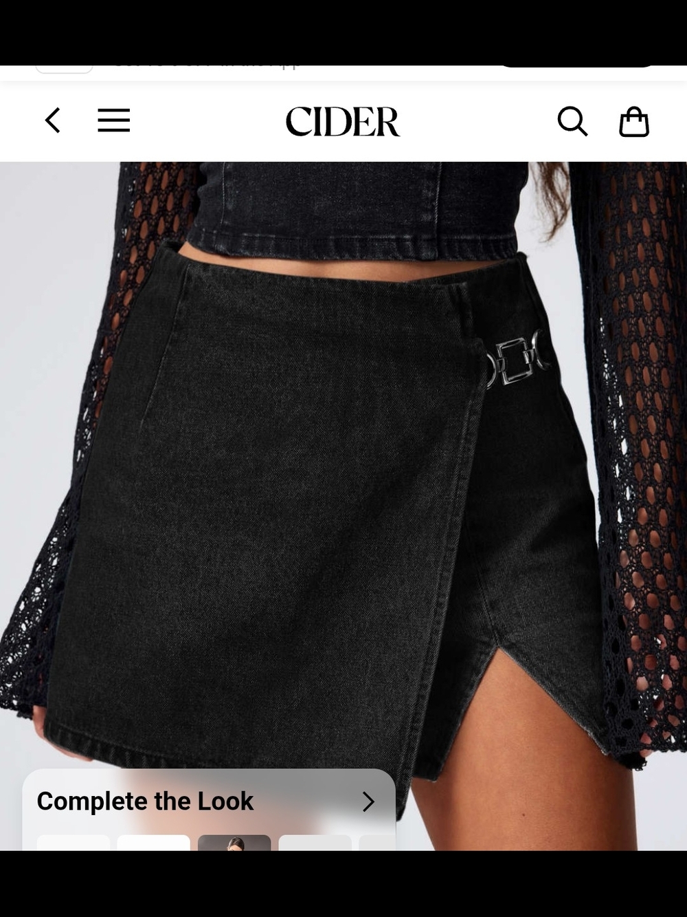 Cider  Denim Waist Mini Split Skort